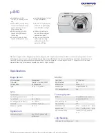 Olympus Stylus 840 Specifications preview