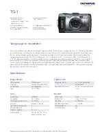 Preview for 1 page of Olympus TG-1 Specifications