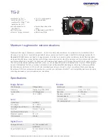 Olympus TG-2 Specifications preview
