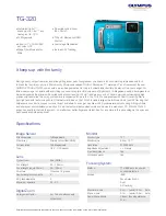 Preview for 1 page of Olympus TG-320 Specifications