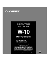 Olympus W-10 - 16 MB Digital Voice Recorder Instructions Manual preview