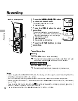 Preview for 10 page of Olympus W-10 - 16 MB Digital Voice Recorder Instructions Manual