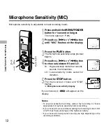 Preview for 12 page of Olympus W-10 - 16 MB Digital Voice Recorder Instructions Manual