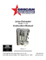 Omcan J-110 Instruction Manual preview