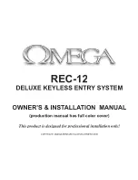 Preview for 1 page of Omega REC-12 Owners & Installation Manual