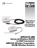 Preview for 1 page of Omega WRS232-USB User Manual