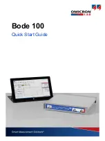 Предварительный просмотр 1 страницы Omicron Lab Bode 100 Quick Start Manual