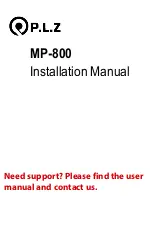 P.L.Z MP-800 Installation Manual preview