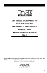 Pace MBT250 Operation & Maintenance Instructions Manual preview