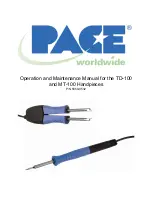 Предварительный просмотр 1 страницы Pace TD-100 Operation And Maintenance Manual