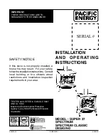 Предварительный просмотр 1 страницы Pacific energy SUPER 27 Installation And Operating Instructions Manual