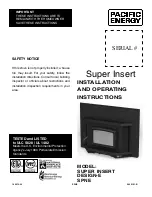 Pacific energy SUPER INSERT DESIGN-E SPNE Operating Instructions Manual preview