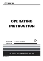 Pacific PR-6830AS Operating	 Instruction preview