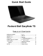 Предварительный просмотр 1 страницы Packard Bell EasyNote TS Quick Start Manual