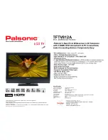 Palsonic HDMI TFTV812A Specifications preview