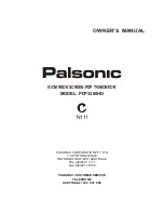 Palsonic PDP3280HD Owner'S Manual preview