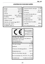 Предварительный просмотр 23 страницы Panadero BERGEN Usage And Maintenance Instructions