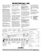 Preview for 1 page of Panamax MAX 4400 Instructions