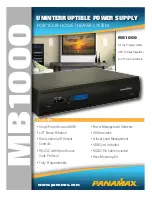 Panamax MB1000 Specifications preview