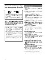 Preview for 4 page of Panasonic AG-DV2500P Operating Instructions Manual