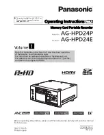 Panasonic AG-HPD24PJ Operating Instructions Manual preview