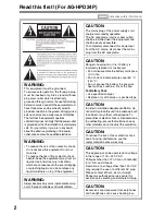 Preview for 2 page of Panasonic AG-HPD24PJ Operating Instructions Manual