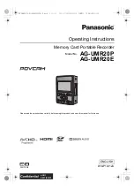 Panasonic AG-UMR20P Operating Instructions Manual preview