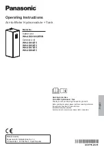 Panasonic Aquarea WH-ADC0309J3E5B Operating Instructions Manual preview