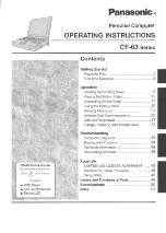 Preview for 1 page of Panasonic CF-63 Series Operating Instructions Manual