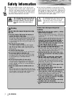 Предварительный просмотр 2 страницы Panasonic CQ-VD5005U Operating Instructions Manual