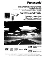 Panasonic CQVD7700U - CAR A/V DVD NAV Operating Instructions Manual preview