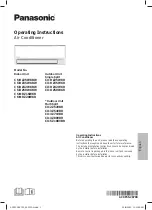 Panasonic CS-RZ25WKRW Operating Instructions Manual preview