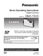 Предварительный просмотр 1 страницы Panasonic DMCTS10 Basic Operating Instructions Manual