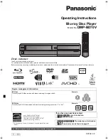 Preview for 1 page of Panasonic DMP-BD70V - Blu-ray Disc/VHS Multimedia... Operating Instructions Manual