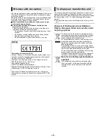 Preview for 3 page of Panasonic DMP-BDT260 Operating Instructions Manual