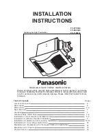 Preview for 1 page of Panasonic FV-08VQL3 Installation Instructions Manual