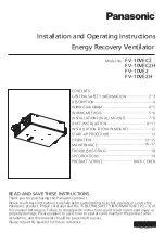 Panasonic FV-10VEC2 Installation And Operating Instructions Manual предпросмотр