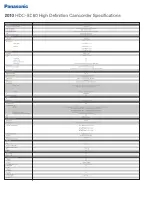 Preview for 2 page of Panasonic HDC-SD60EF Specification Sheet