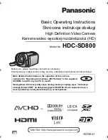 Panasonic HDC-SD800 Basic Operating Instructions Manual preview