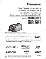 Preview for 1 page of Panasonic HDC-SD90 Operating Instructions Manual