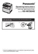 Предварительный просмотр 1 страницы Panasonic KX-MC6040 - Color Laser Multi-Function... Operating Instructions Manual