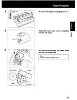 Предварительный просмотр 15 страницы Panasonic KX P2130 - KX-P 2130 Color Dot-matrix... Operating Instructions Manual