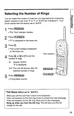 Предварительный просмотр 29 страницы Panasonic KX-TC1740B - 900 MHz Analog Cordless... Operating Instructions Manual