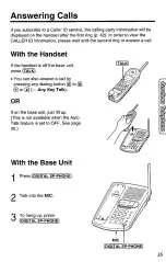 Предварительный просмотр 35 страницы Panasonic KX-TC1740B - 900 MHz Analog Cordless... Operating Instructions Manual