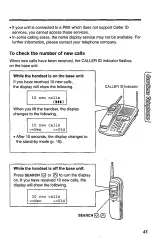 Предварительный просмотр 43 страницы Panasonic KX-TC1740B - 900 MHz Analog Cordless... Operating Instructions Manual