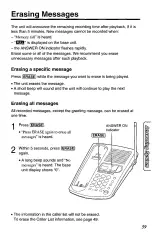 Предварительный просмотр 59 страницы Panasonic KX-TC1740B - 900 MHz Analog Cordless... Operating Instructions Manual