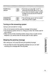 Предварительный просмотр 71 страницы Panasonic KX-TC1740B - 900 MHz Analog Cordless... Operating Instructions Manual