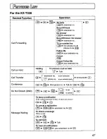 Preview for 47 page of Panasonic KX-TD7895 - Digital Spread Spedtrum... Operating Instructions Manual