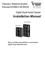 Preview for 1 page of Panasonic KX-TD816 Installation Manual