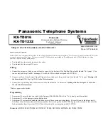 Preview for 1 page of Panasonic KX-TD816 Installation